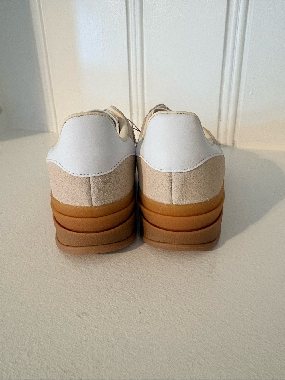 adidas Beige and White Women’s Sneakers - Picture 4 of 5